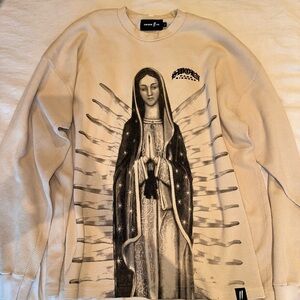 Sworn to Us Beige Graphic Sweatshirt